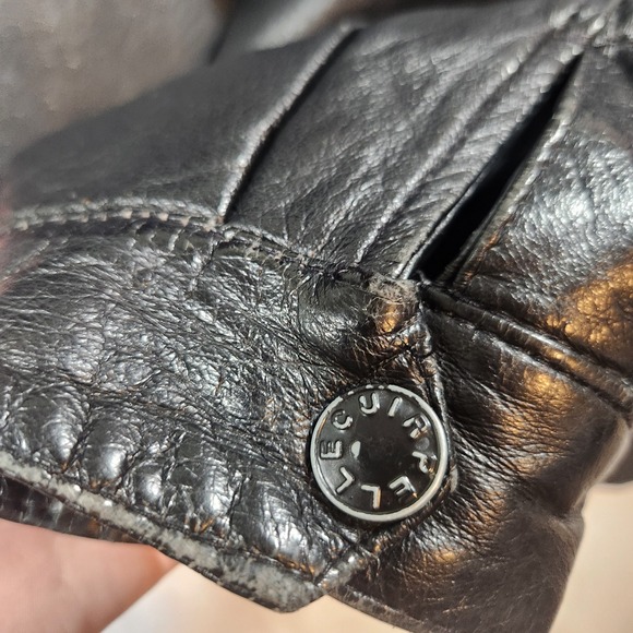 Pelle Cuir Black Leather Bomber Jacket Mens XL Buckles Vintage minor flaws - Picture 5 of 15